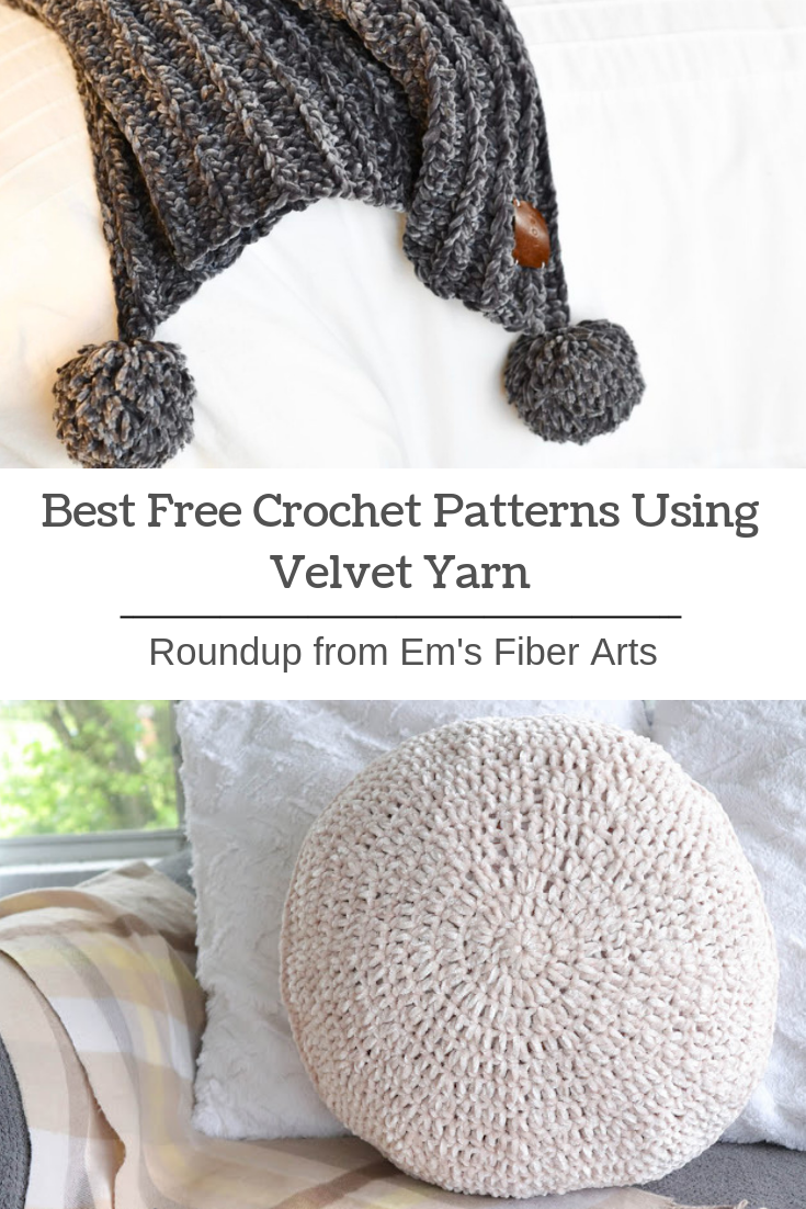 Crochet patterns using velvet yarn